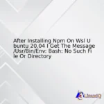 After Installing Npm On Wsl Ubuntu 20.04 I Get The Message /Usr/Bin/Env: Bash: No Such File Or Directory