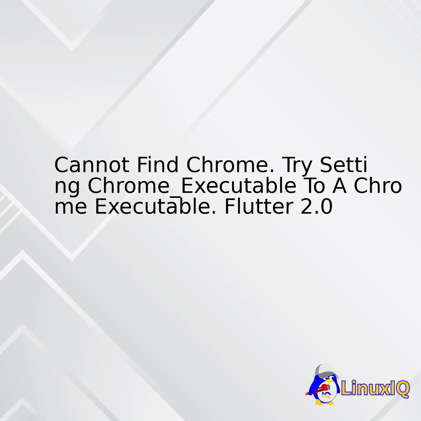 Cannot Find Chrome. Try Setting Chrome_Executable To A Chrome Executable. Flutter 2.0