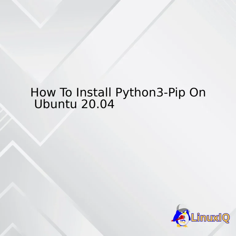 How To Install Python3-Pip On Ubuntu 20.04