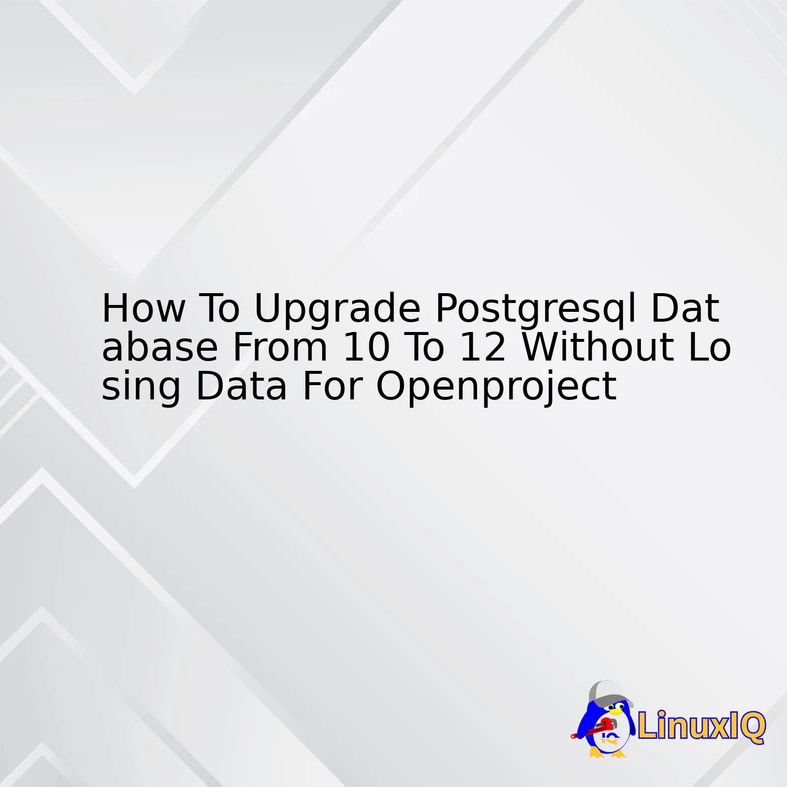 How To Upgrade Postgresql Database From 10 To 12 Without Losing Data For Openproject