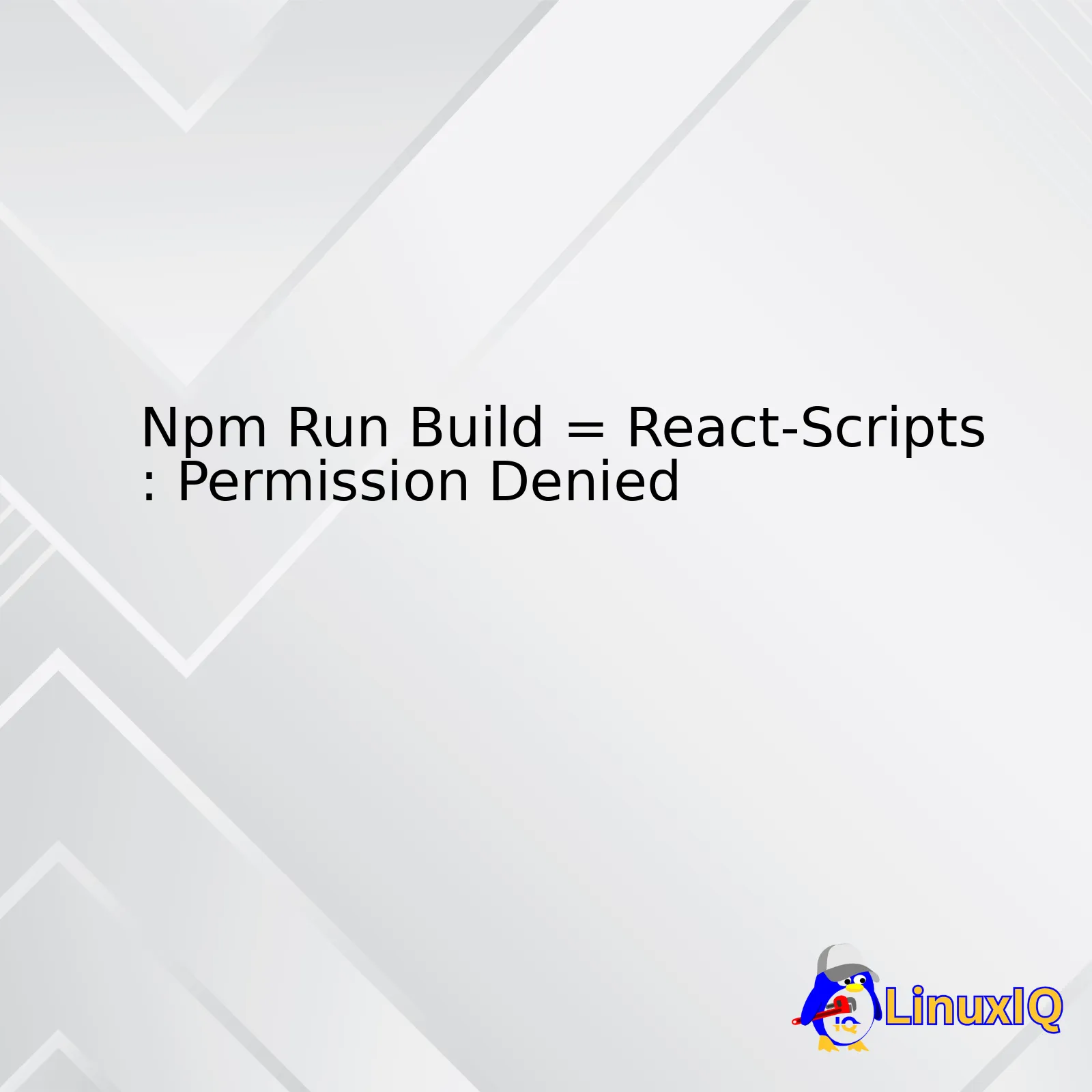 Npm Run Build = React-Scripts: Permission Denied