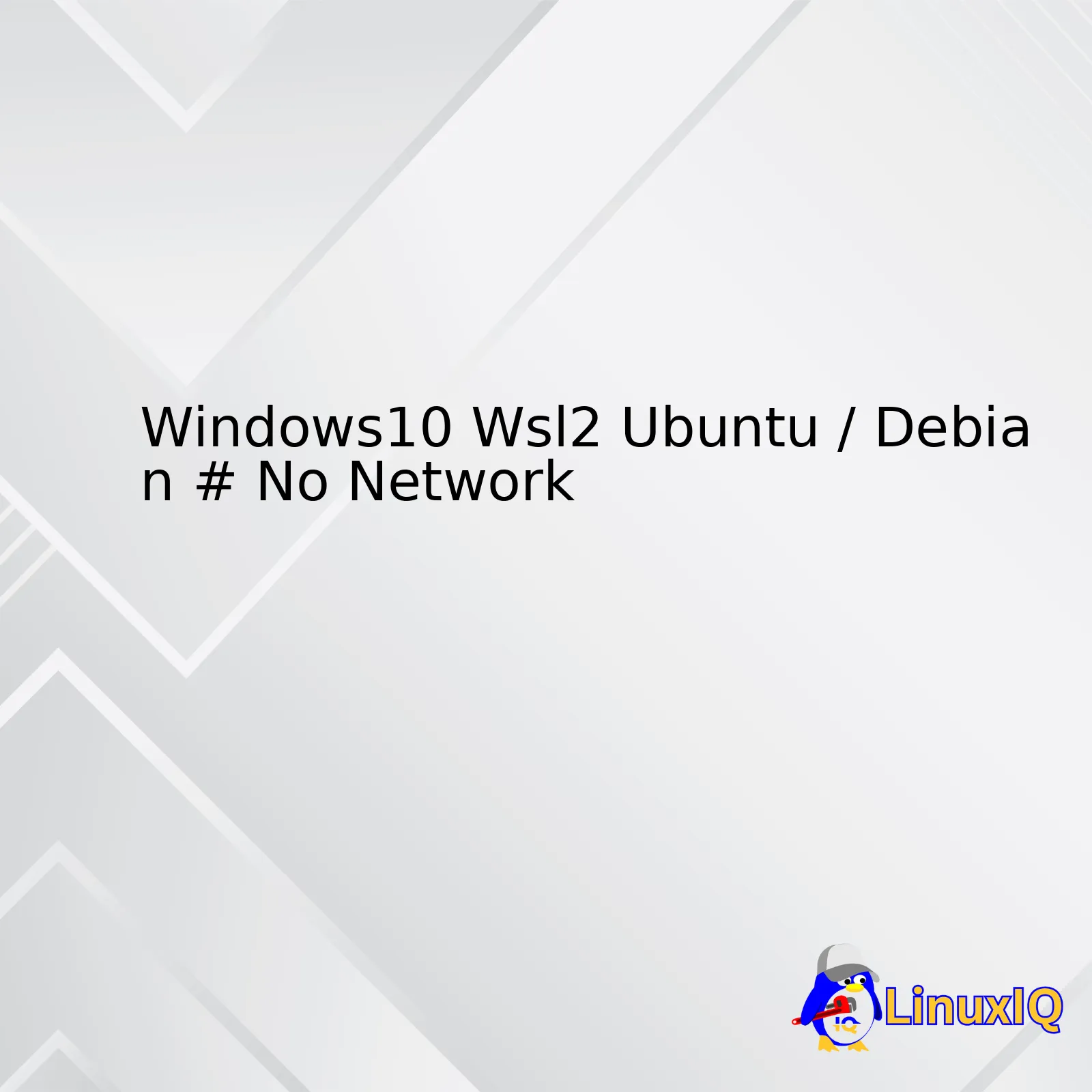 Windows10 Wsl2 Ubuntu / Debian # No Network