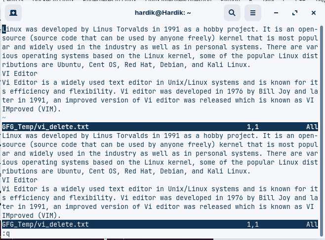 Vim editor code on screen - How to Split Vi Screen Horizontally and Vertically in Linux ...