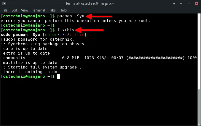 Linux terminal error message - Correct Errors In Previous Console Commands In Linux - OSTechNix