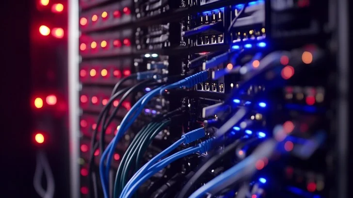 Data center server rack with network cables - Free Network Server Rack Image - Technology, Server, Network ...