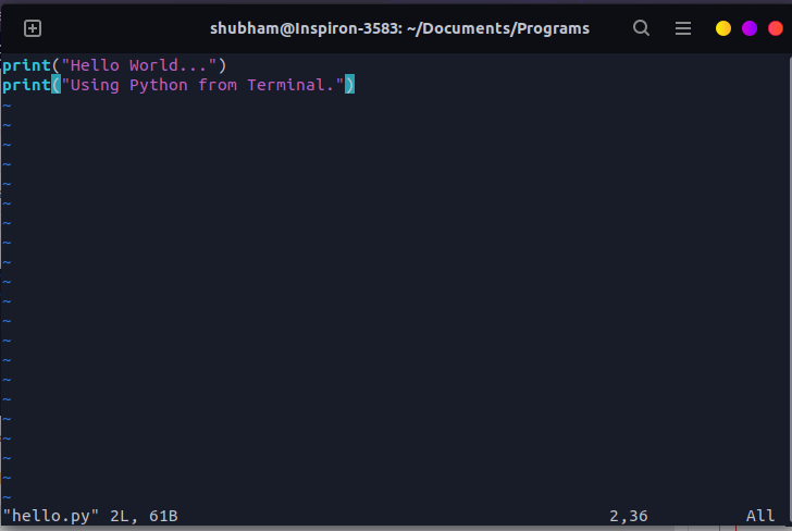 Keywords:
Python script in Linux terminal - Open and Run Python Files in the Terminal - GeeksforGeeks